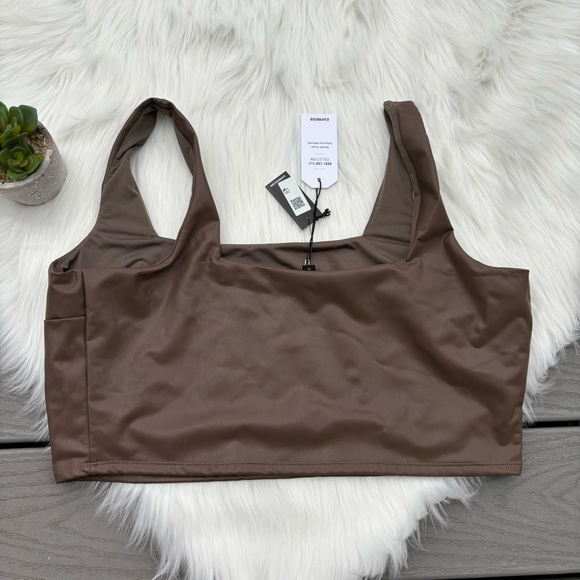 Expresd Faux Leather Cropped Tank - Picture 2 of 5